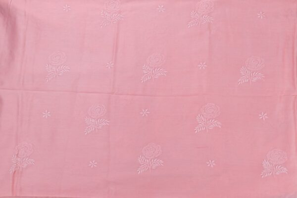 Elegant Lucknow Chikankari Pink Chanderi Unstitched 2-Piece Kurti Set by Adrika