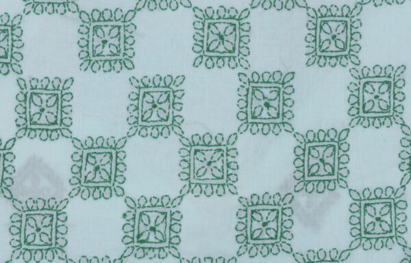 Elegant Lucknow Chikankari Mint Green Cotton Unstitched 2-Piece Kurti Set by Adrika
