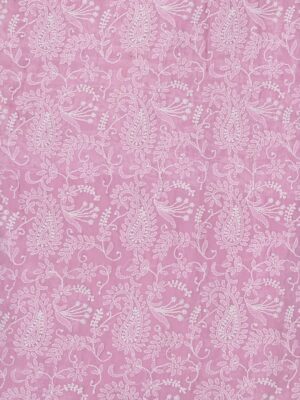 Traditional Lucknow Chikankari Pink Colour Georgette Unstitched 2-Piece Kurti Set by Adrika