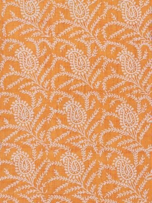 Hand-embroidered Lucknow Chikankari Orange Cotton Unstitched Kurti by Adrika