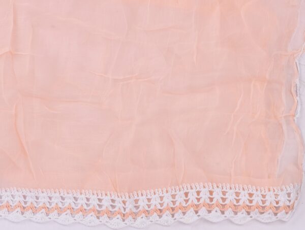 Hand-embroidered Lucknow Chikankari Peach Colour Cotton Unstitched 3-Piece Kurti Set by Adrika