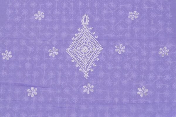 Handcrafted Lucknow Chikankari Lavender Cotton Unstitched Kurti by Adrika