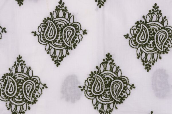 Adrika's luxurious Lucknow Chikankari White Cotton Unstitched Kurti with intricate detailing