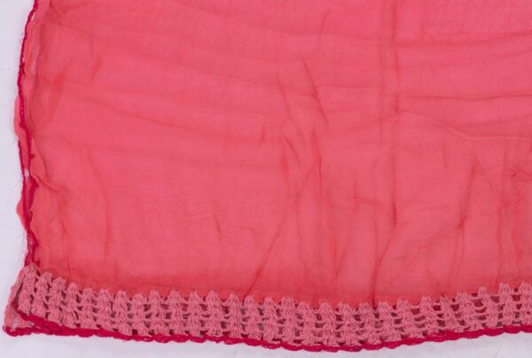 Hand-embroidered Lucknow Chikankari Pastel Scarlet Cotton Unstitched 3-Piece Kurti Set by Adrika
