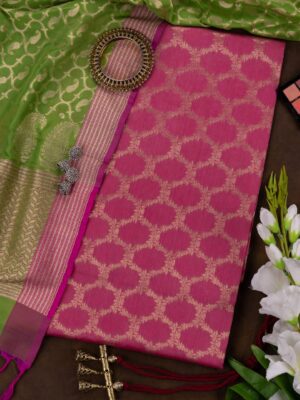 Adrika's Banarasi Munga Silk Tussar Colour Unstitched 2-Piece Kurta Set"