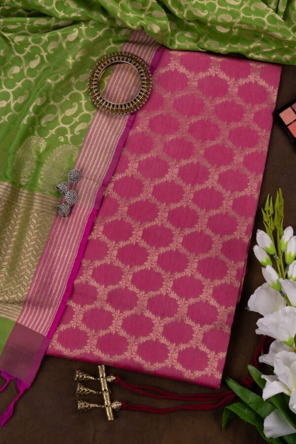 Adrika's Banarasi Munga Silk Tussar Colour Unstitched 2-Piece Kurta Set"