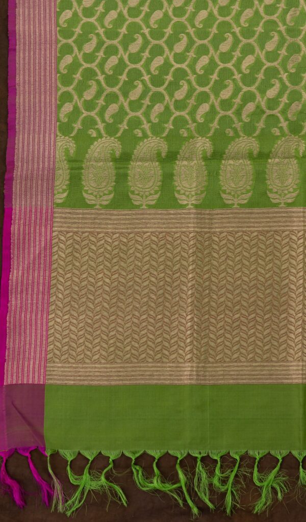 Traditional Banarasi Munga Silk Tussar Colour Unstitched 2-Piece Kurta Set by Adrika