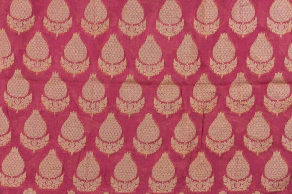 Traditional Pure Handloom Banarasi Chiffon Rose Pink Kurti & Dupatta Set with Zari Work by Adrika