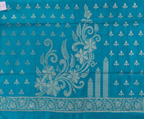 Handcrafted Banarasi Munga Silk Turquoise Blue Kurti & Dupatta Set by Adrika"