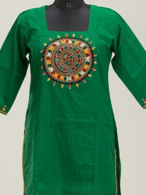 Elegant Hand Embroidered Khadi Cotton Kurti by Adrik