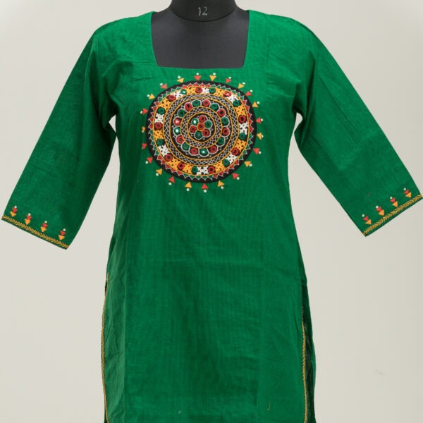 Elegant Hand Embroidered Khadi Cotton Kurti by Adrik