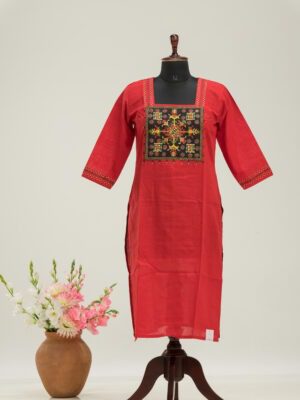 Adrika’s Khadi Cotton Kurti with Hand Embroidery