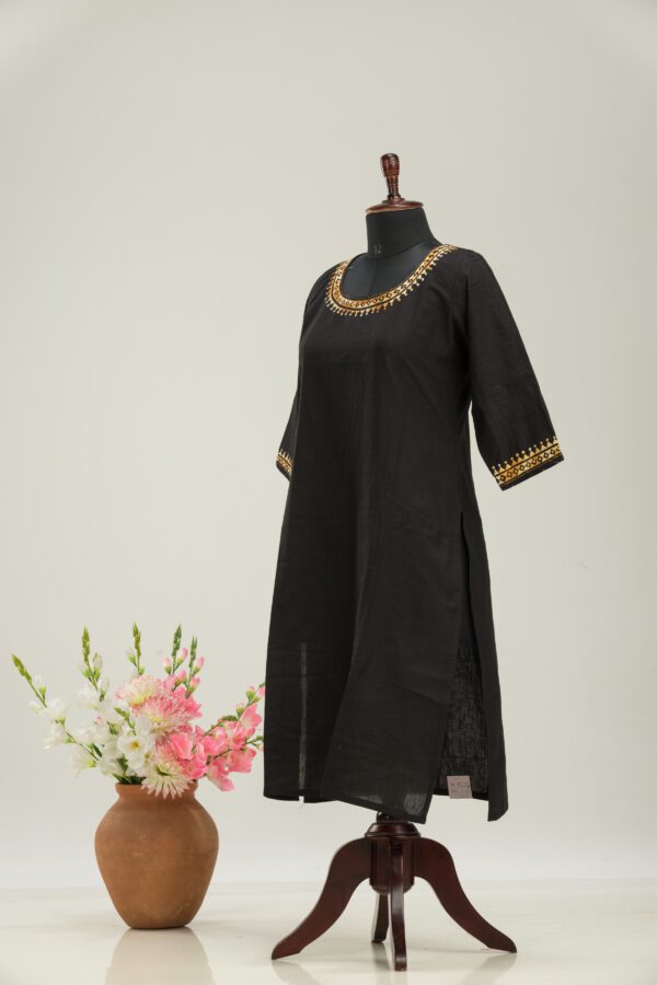 Handcrafted Khadi Cotton Hand Embroidered Kurti by Adrika