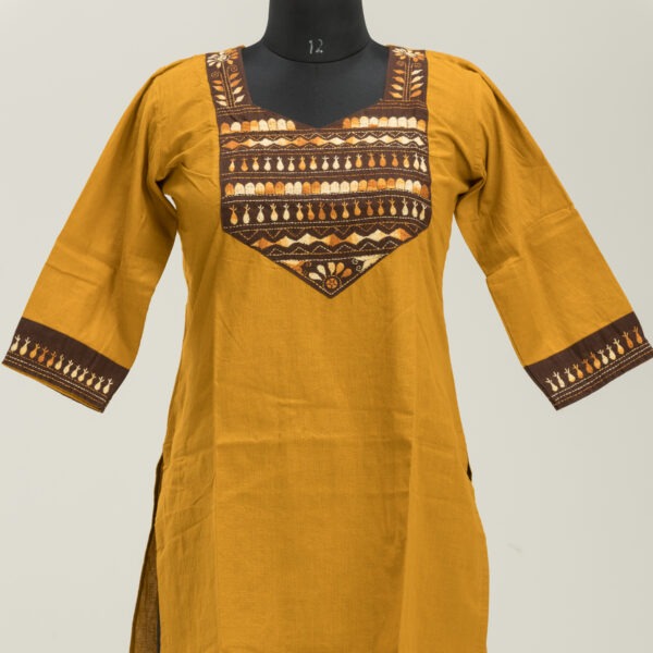 Handcrafted Khadi Cotton Embroidered Kurti by Adrika