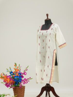 Hand Embroidered Mangalgiri Cotton Kurti