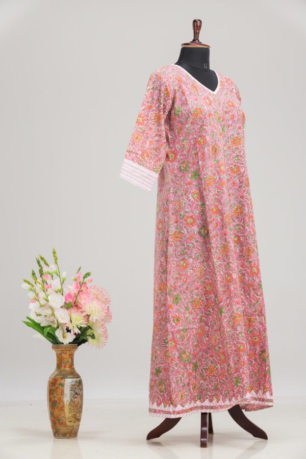 Adrika's Cotton Hand-Block Long Dress