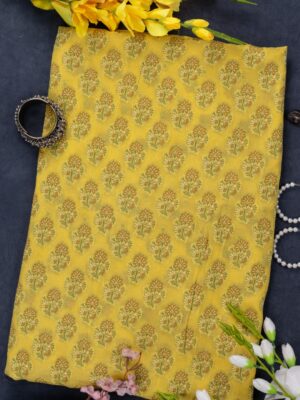 Adrika's Banarasi Chiffon Yellow Coloured Kurti & Dupatta Set with Meenakari Work
