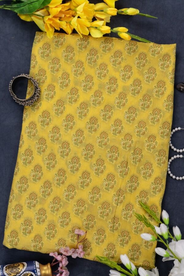 Adrika's Banarasi Chiffon Yellow Coloured Kurti & Dupatta Set with Meenakari Work