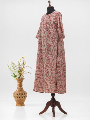 Bohemian Style Long Dress with Artisan Hand-Block Print
