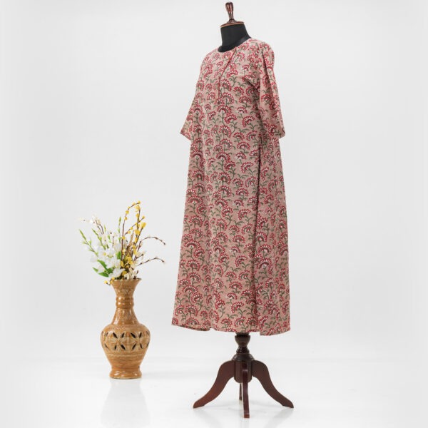 Bohemian Style Long Dress with Artisan Hand-Block Print