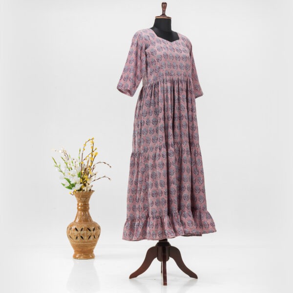 Adrika's Handcrafted Cotton Dress: Timeless Block Print