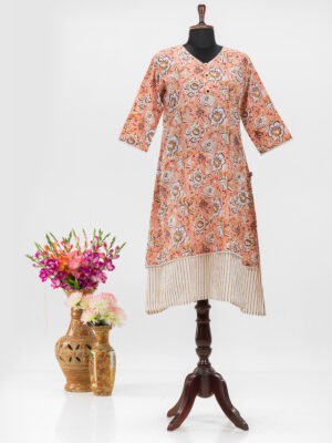 Adrika's Long Dress Featuring Traditional Hand-Block Art
