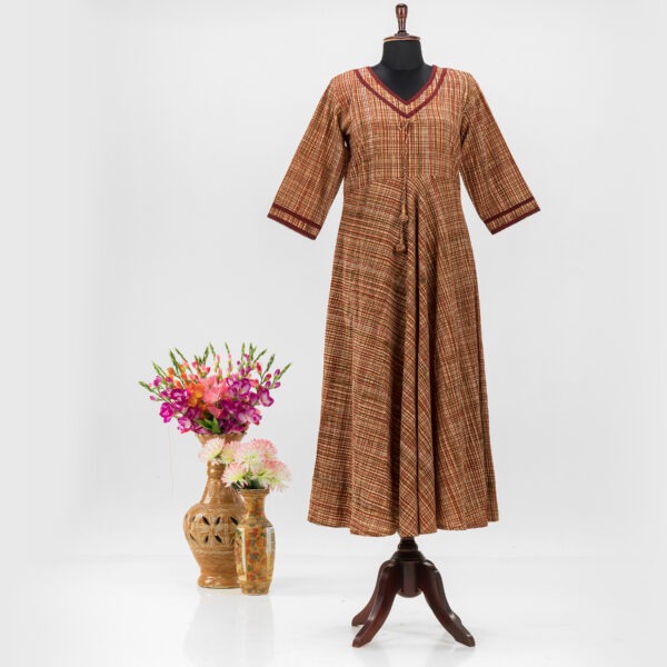 Lightweight cotton dress with intricate hand-block patterns