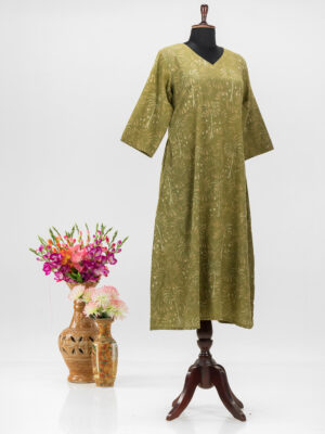 Dabu Print Cotton Long Dress by Adrika
