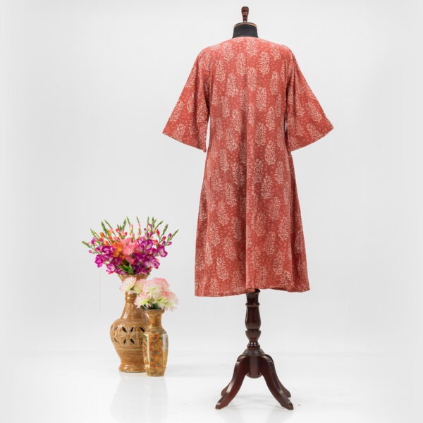 Adrika's Long Cotton Dress Featuring Dabu Patterns