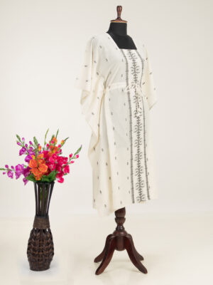 Handcrafted Khadi Dhakai Cotton Kaftan by Adrika