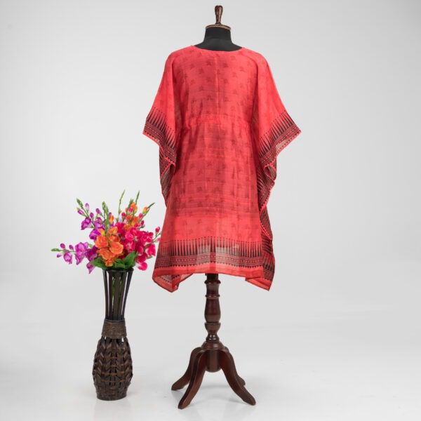 Murshidabad silk kaftan with traditional block prints