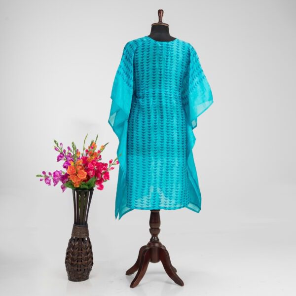 Pure Handloom Hand Block Murshidabad Silk Kaftan in vibrant prints