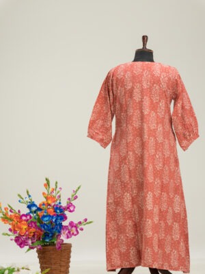 Handcrafted Dabu Print Long Dress by Adrika