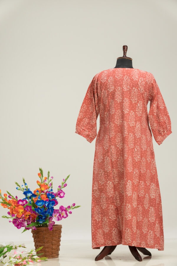 Handcrafted Dabu Print Long Dress by Adrika