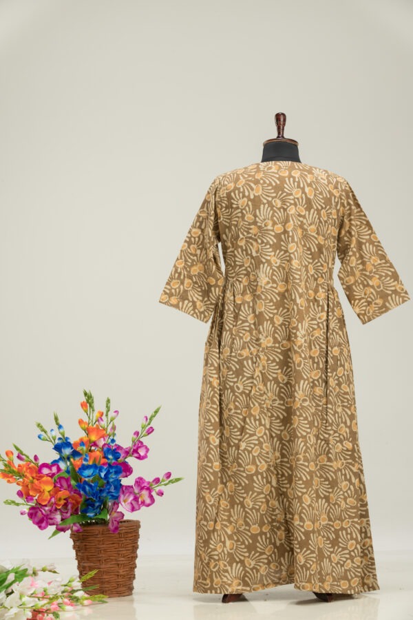 Adrika’s Dabu Cotton Long Dress - Traditional Indian Print