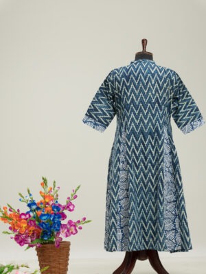 Adrika’s bohemian style hand-block printed cotton dress