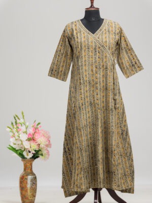 Adrika’s summer-ready cotton long dress with hand-block print