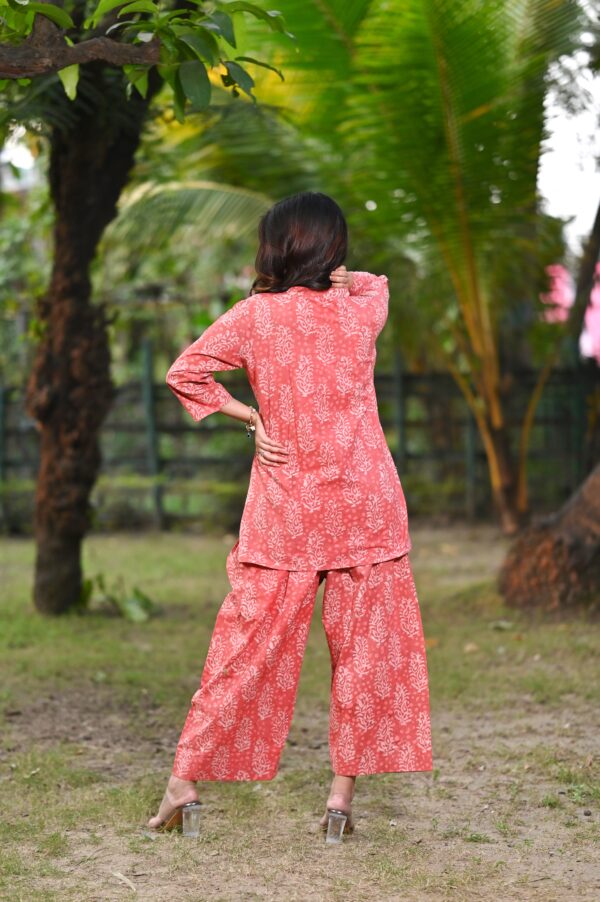 Adrika’s Pure Cotton Dabu Co-Ord Set in floral pattern
