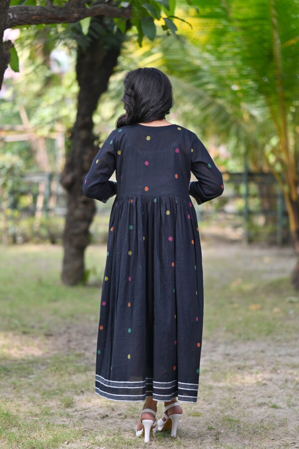 Adrika’s Cotton Jamdani Long Dress with Intricate Patterns
