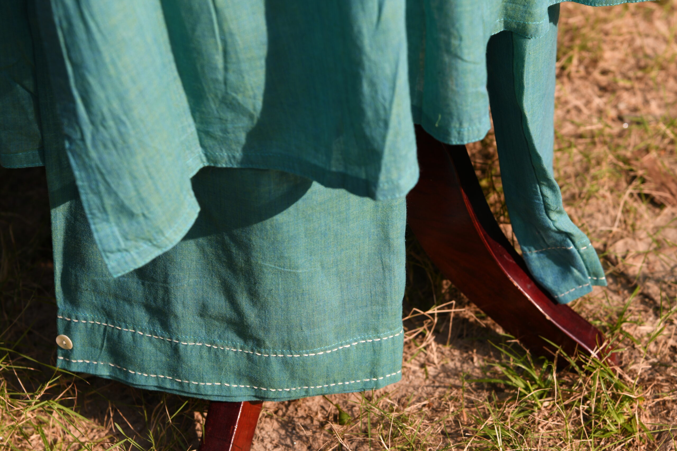 Adrika’s Sea Green Handloom Cotton Kurti Set - Image 5