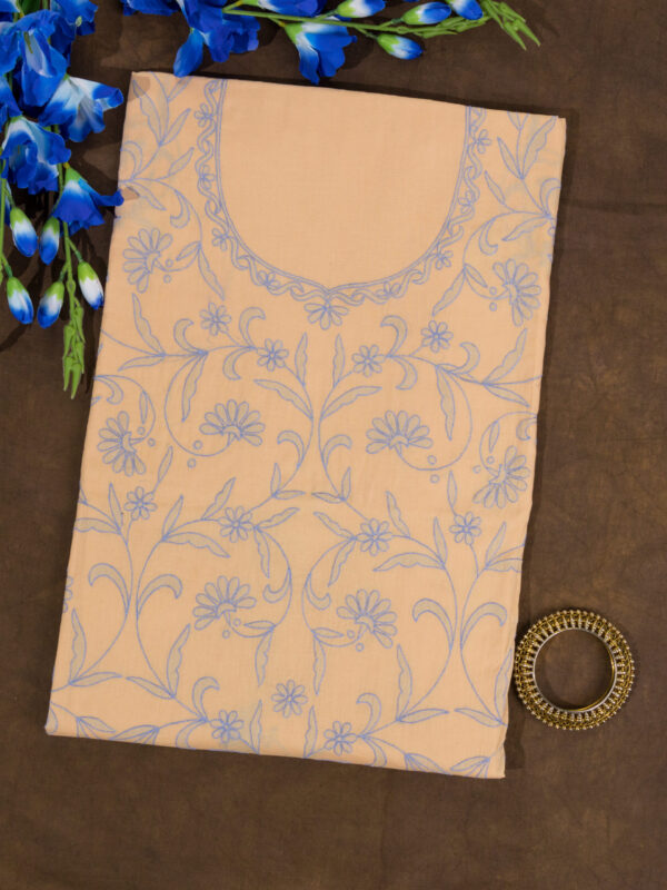 Adrika’s Sandal color Pure Cotton Unstitched Shadow Work kurti