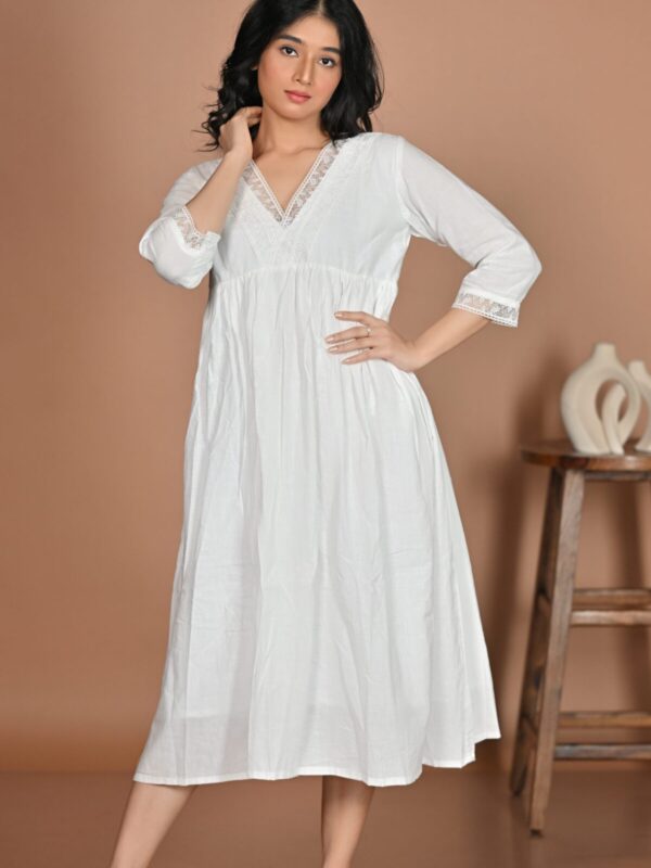 Adrika’s White Handloom Cotton Dress
